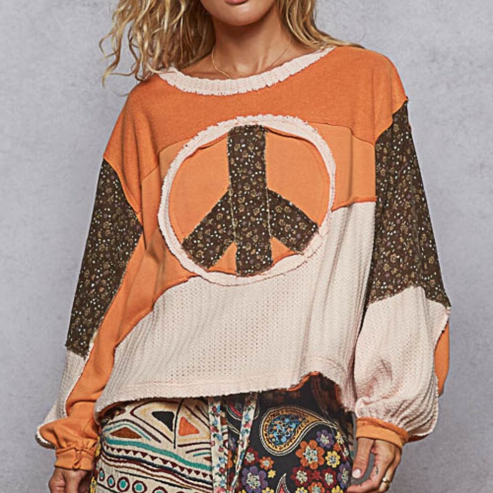 #115 POL Round-Neck, Long-Sleeve, Oversized Top - Picture 7 of 9